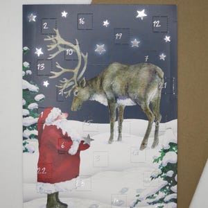 Adventskalender Karte Rentierfütterung - Weihnachskarte mit Umschlag - Doppelkarte - Advent - Weihnachten - Winter - Art.Nr. AK18