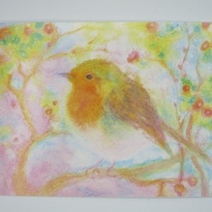 Rotkehlchen - Jahreszeitentisch - Postkarte - Frühling - Sommer - Vogel - Waldorf- Art.Nr FRPK194