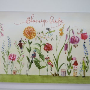 Blumige Grüße - Geburtstagskarte - Karte mit Umschlag - Doppelkarte- Art.Nr. GRPK127