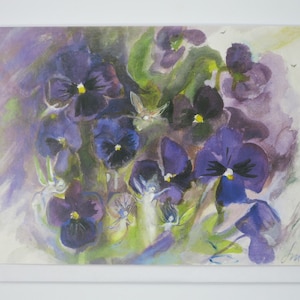 Im Elfengarten der Stiefmütterchen - Geburtstagskarte- Karte mit Umschlag - Doppelkarte - Art.Nr.BLPK7
