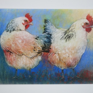 Galline - Polli - Cartolina per la tavola stagionale - Waldorf - Articolo n. FRPK47