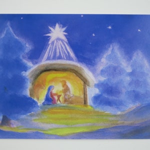 Im Stall zu Bethlehem - Weihnachten - Advent - Jahreszeitentisch - Postkarte - Waldorf- Art. Nr. WIPK146