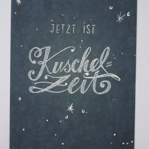 C'est maintenant l'heure des câlins - grande carte postale - Noël - Avent - neige - Waldorf - confort - hygge - réf.