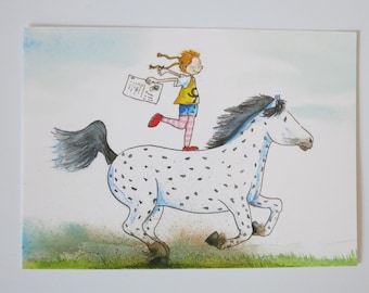 Pippi - Birthday card - Postcard