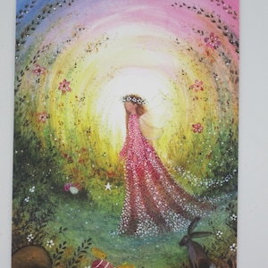 Funkelnder Frühling - Postkarte für den Jahreszeitentisch - Fee -Waldorf - Frühling Art.Nr FRPK284