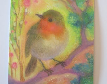 Robins in the Spring Seasonal Table - Postcard - Waldorf