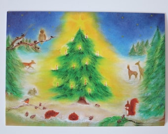 Weihnachten im Wald - Jahreszeitentisch - Postkarte - Waldorf