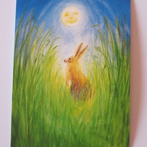 Moon Bunny - Tavola stagionale - Waldorf - Cartolina - Pasqua - Primavera - Coniglio - Articolo n. FRPK107