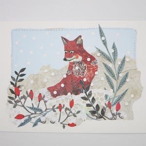 Winter Fox - Grande carte postale - Noël - Avent - Neige - Waldorf - Article n° WIPK286