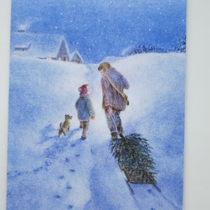 Unterwegs im Winter- Jahreszeitentisch -  Waldorf - Postkarte - Weihnachtsbaum - Weihnachten - Winter - Advent- Waldorf- Art. Nr. WIPK179