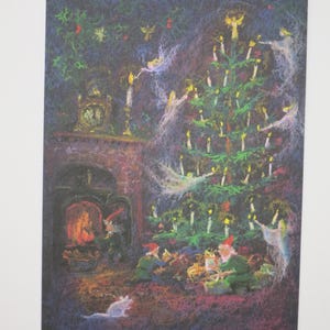 Préparation pour la nuit de Noël - Carte postale pour la table de saison - Noël - Avent - Waldorf - Art.