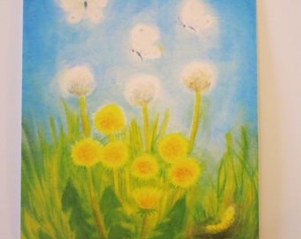 Dandelions and butterflies - Seasonal table - Waldorf - Postcard