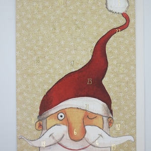 Adventskalender Karte Weihnachtsmann- Weihnachskarte mit Umschlag - Doppelkarte - Advent - Weihnachten - Art.Nr. AK12