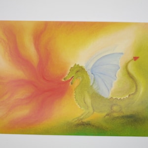 O Dragão - Cartão Postal - Mesa Sazonal - Waldorf - Contos de Fadas - Lendas - Item No.