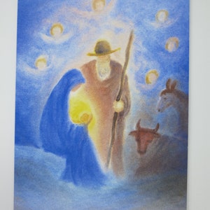 Weihnacht- Jahreszeitentisch - Postkarte - Waldorf - Maria - Josef - Jesus - Krippe- Art. Nr. WIPK332