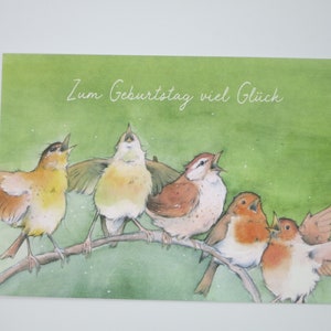 Buon compleanno – biglietto d'auguri – cartolina – biglietto d'auguri – uccelli – tanti auguri – articolo n. GRPK36