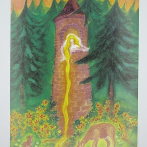 Rapunzel - Postkarte für den Jahreszeitentisch - Märchen - Waldorf - Kinderfeste - Kindergartendeko- Art. Nr. MÄRPK76