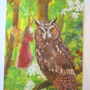 Elfe und Eule - Postkarte für den Jahreszeitentisch - Sommer - Waldorf - Art. SOPK201