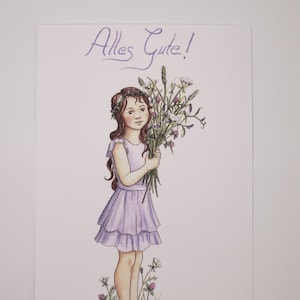 Bonne chance - demoiselle d'honneur - carte d'anniversaire - carte de vœux - carte postale - réf. GRPK59