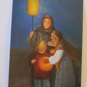 Noite de São Martinho - Postal para a mesa sazonal - Waldorf - São Martinho - Lanternas - Outono - Art.