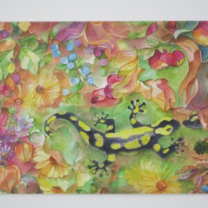 Salamandra - Cartolina per la tavola stagionale - Estate - Waldorf - Arte. SOPK218