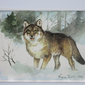 Il lupo - Tavola stagionale - Cartolina - Animali - Animali selvatici - Waldorf - Articolo n. WIPK119