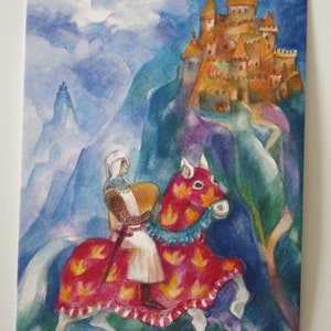 Ritter - Postkarte für den Jahreszeitentisch - Waldorf - Märchen - Ritterburg - Art. Nr. MÄRPK20