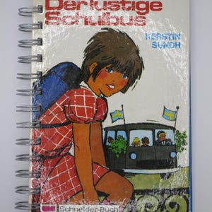 Carnet de notes réalisé à partir de vieux livres pour enfants - Carnet rétro - Journal vierge - Journal intime - Cadeau - Article NB5