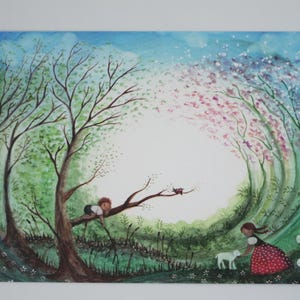 Printemps - Carte postale pour la table de saison - Pâques - Waldorf - Printemps Art.No. FRPK285