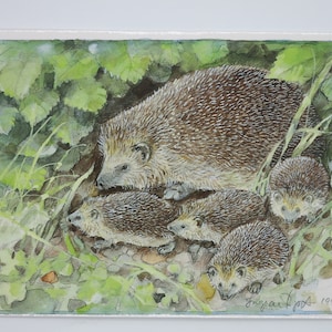Igelfamilie - Postkarte für den Jahreszeitentisch - Herbst - Igel - Waldorf