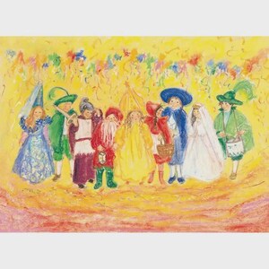 Fasching - Karneval - Jahreszeitentisch -  Waldorf - Postkarte - Feiern - Kindergarten - Art.Nr FRPK5