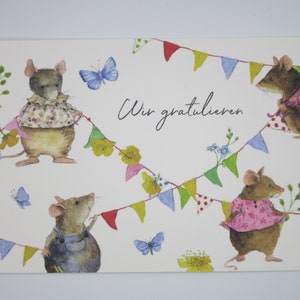 Wir gratulieren - Geburtstagskarte - Kinder - Glückwunschkarte - Postkarte- Art.Nr. GRPK17