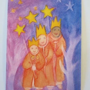 Sternsinger - Jahreszeitentisch - Postkarte - Waldorf - heilige drei Könige - Winter -Weihnachten- Winter- Art. Nr. WIPK72