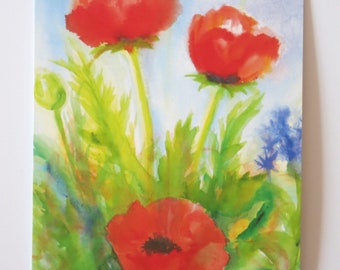 red poppy - postcard large - season table - Waldorf