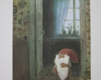 Tomte Tummetot im Haus- Jahreszeitentisch -  Waldorf - Postkarte