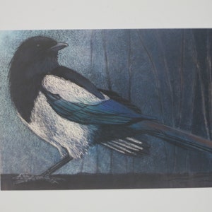 Gazza - cartolina - tavola stagionale - Waldorf - uccello - cartolina animale - autunno - articolo n.HEPK294