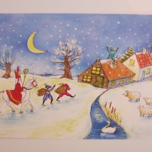 Erwartungsvoll - Postkarte für den Jahreszeitentisch - Nikolaus - Advent  - Waldorf- Art. Nr. WIPK278
