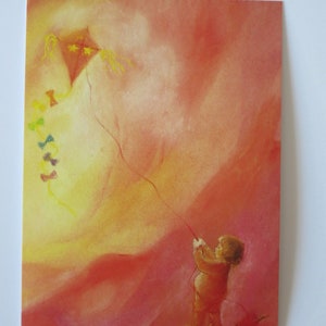 Herbstdrache - Jahreszeitentisch -  Waldorf - Postkarte - Herbst - Drachen steigen lassen - Kindergarten- Art. Nr.HEPK181