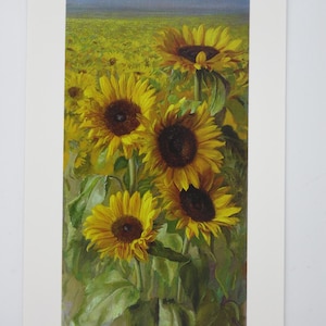 Zonnebloemen - ansichtkaart voor de seizoenstafel - Waldorf - zomer - zonnebloemveld - Art