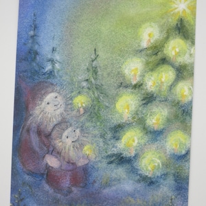 All'albero di Natale - tavola stagionale - cartolina - Waldorf - articolo WIPK376