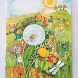 Pusteblume - Jahreszeitentisch - Postkarte - Waldorf - Sommer - Löwenzahn - Blumenwiese - Art. SOPK284