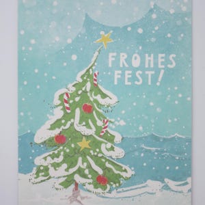 Buone vacanze - Cartolina grande - Natale - Avvento - Neve - Waldorf - Tavola stagionale - Albero di Natale - Articolo n. WIPK406