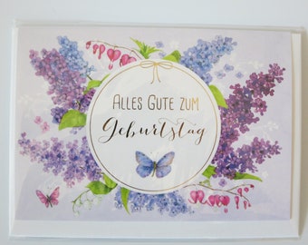 Happy Birthday - Birthday card - Card with envelope - Double card - Item no. GRPK79