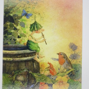 Giesbert flötet - Postkarte für den Jahreszeitentisch - Sommer - Waldorf - Art. SOPK292