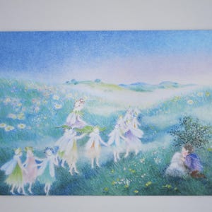 Promenade des elfes - Carte postale - Table de saison - Waldorf - Elfes - Fleurs - Réf. FRPK273