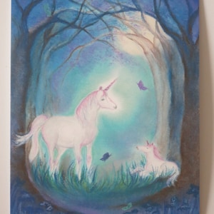Das Einhorn - Postkarte - Jahreszeitentisch - Waldorf - Märchen - Pferde - Mädchen - Art. SOPK92