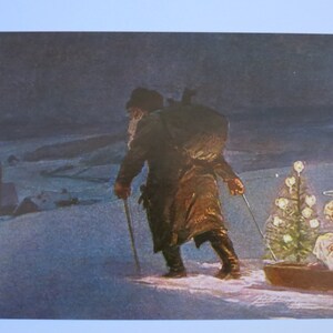 Knecht Ruprecht und das Christkind - Postkarte - Jahreszeitentisch - Waldorf - Weihnachten - Winter - Weihnachtsbaum- Art. Nr. WIPK239