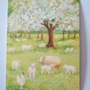 Gregge di pecore - Cartolina - Tavola stagionale - Waldorf - Fattoria - Animali - Primavera - Articolo n. FRPK236