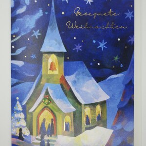 Weihnachtsabend - Weihnachskarte mit Umschlag - Doppelkarte - Advent - Weihnachten - Winter - Kirche- Art. WK59