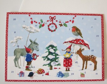 Advent calendar card Pippa and Pelle - Christmas card with envelope - Double card - Advent - Christmas - Winter
